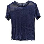 NWT Sparkly Black Sheer Mesh Short Sleeve Concert Rave Top Small Photo 5