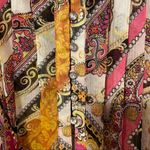 V Cristina Abstract Sheer Blouse Size Medium Multicolor Yellow Photo 5