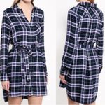 Pendleton Gap + long sleeve belted shirtdress Blue Plaid SIZE XS #351523 Photo 5
