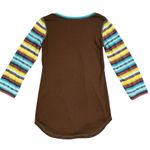Panhandle Slim Women's Western Top Serape Tepee Graphic Size Medium Long Sleeve Brown Photo 5