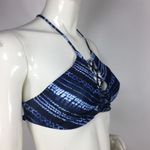 l*space L  Printed Lace Up Strappy Halter Bikini Top Photo 6