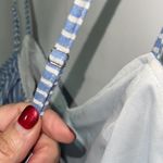 Rise of Dawn Blue Pinstripe Tassel Crop Zip Back Large Blue Photo 15