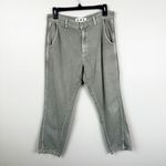 AMO Slouch Trouser in Gray Green Womens 28 Cropped Cotton Blend Jeans Pants Photo 1