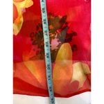 Chico's Chico’s Floral Silk Button Down Sheer Tunic Blouse w/Belt or Tie EUC Sz Lg Red Photo 12