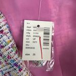 Lane Bryant  Women's Tweed Blazer Jacket Pink Purple Size 28 Floral Brooch New Photo 2