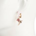 Betsey Johnson  Cowboy Boot Enamel Huggie Hoop Earrings Photo 2