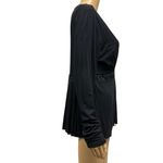 Boston Proper Black Rayon Wrap Peplum Embellished Velvet Waist Long Sleeve M Photo 1