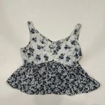 Hollister Blue White Floral Peplum Tank Top Women’s Small Sleeveless Summer Blou Photo 2