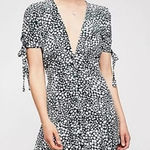 Anthropologie Rue Stiic XS Green White Laguna Heart Print Button Up Mini Dress Photo 0