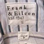 Frank & Eileen Barry Blue Button Up White Striped Lightweight Crinkle Large Photo 5