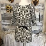 Poof! Zebra animal print cinched tie waist poof dress Sm Photo 5