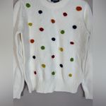 Modcloth  Blowing Bubbles Rainbow PomPom Pullover Sweater White Medium NEW $88 Photo 5