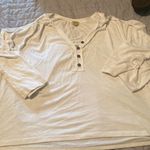 True Craft Lightweight white crop top with button setaill size lg Photo 0