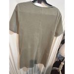 ZARA  Womens Olive Green Short Sleeve Shift‎ Dress Pockets Casual Minimalist Photo 6