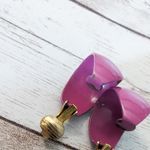 Vintage Clip On Earrings Fuchsia Hoops Photo 5