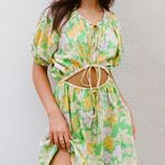 Sabo Skirt SABO Milo green floral cut out mini dress Photo 1