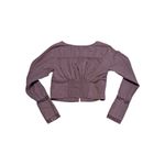Free People Joi Blouse Eyelet Lace Crop Top Dusty Purple Mauve Roan Rouge Hippie Photo 2
