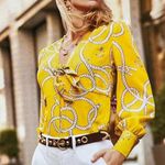 CAbi Womens size Small Reef Knot Long Sleeve Blouse Top 5707 Nautical Anchor Photo 1