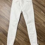 Frame Denim Size 25 Jeans Le Skinny De Jeanne Blanc White Step Raw Hem Low Rise Photo 4