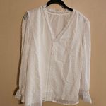 White Lace Swiss Dot Cottagecore Medium Blouse Photo 0