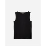 Madewell NEW  Sleeveless Boatneck Side Slit Tee Top Black Minimalist Cotton XS Photo 4