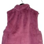 J.Crew Faux Fur Sleeveless Vest Pockets Zip Up Closure Lined Small Guava Berry Photo 6
