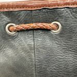 Fossil Vintage Black Pebbled Leather Bag Woven  Handles Shoulder Purse Key Charm Photo 7