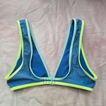 Aerie Blue Green Scoop V Neck Padded Hook Bikini Top Swimwear XS Photo 1
