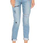 Paige Hoxton Ankle Caprice Embroidery Vintage 90s Punk Blue Ripped Jeans Sz 29 Photo 0