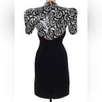 Vintage 80's Morton Myles Stand Collar Sequin Retro Formal Prom Dress Vntg sz 8 Multiple Photo 1