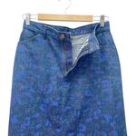 Lee Vintage Denim Skirt Size Small High Waist Floral Print Midi USA Made Blue Photo 6