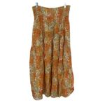 Vince  Floral Garden Smocked A Lined Tiered Midi, Maxi Skirt Orange Large $395 Photo 4