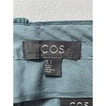 COS  Blue Green Velvet Velour Corduroy High Waisted Wide Leg Trousers Pants Sz 2 Photo 4
