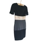 Judith & Charles Striped Knit Sheath Sweater Dress Size 2 Black White Career Photo 3