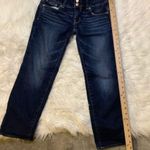 American Eagle  Size 2 Blue Jeans Artist Dark Wash Distressed Cropped Stretch Photo 1