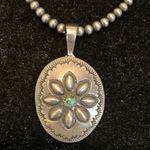 Sterling Sliver turquoise concho Pendant Silver Photo 0