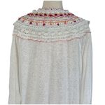 Free People  Siesta Fiesta Embroidered Crochet Pullover Boho Peasant Blouse Sz L Photo 11