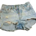 Levi's 501 Button Fly Denim Jean Shorts Cutoffs High Waisted Rise Festival 26 Photo 0
