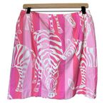 Lilly Pulitzer Vintage Pink Zebra Lined Mini Skirt Preppy Resortwear Y2K Sz 8 Photo 0