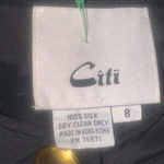 Vintage Citi Black Floral Quilted Silk Jacket Size 8 Photo 1