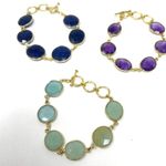Sterling Silver  bracelets, 18K gold overlay and semiprecious stones Photo 3