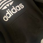 Adidas  Black Hoodie with Iconic White Trefoil Photo 4