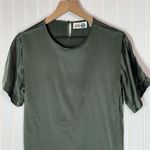 Paul Harris Design Silk Blouse Small Sage Green Short Sleeve Minimalist Top Photo 1