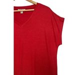Orvis Knit Top Womens Medium Red V Neck Relaxed Fit Short Sleeve Classic Casual Photo 3