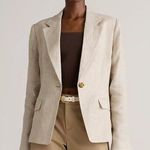 Quince  Women's 100% European Linen Structured Blazer in Flax Size M NWOT Photo 0