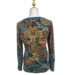 Sundance  Top Sz M Rosanne Thermal Blue Floral Waffle Knit Bohemian Cowgirl Photo 3