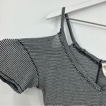 We The Free Free People  Black And White Stripe Off The Shoulder Shirt SZ XS Photo 2