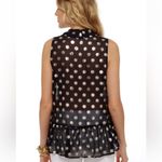 Hello Miss Dot-tle Rocket Navy Blue Polka Dot Top Photo 5