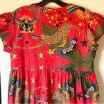 Nooworks Frida Pride Tiger Dress Stretch Cotton Bright Print Small EUC Red Photo 6