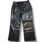 J.Crew  Faux Leather Black Boot Leg Cut Pants Women’s Size 30/10 NWT Photo 2